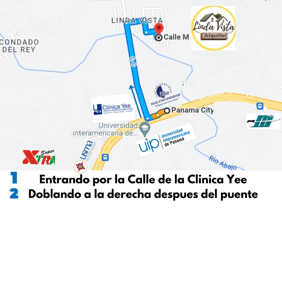 Ubicación del alquiler en Condado del Rey Panamá (mapa)